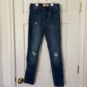 Hollister Blue Ripped High Rise Super Skinny Jeans